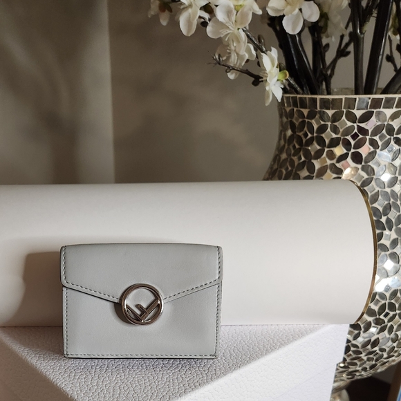 FENDI Micro Calf Leather F Logo Micro Trifold Wallet 8M0395-A0KK-189-8167 - Picture 5 of 16